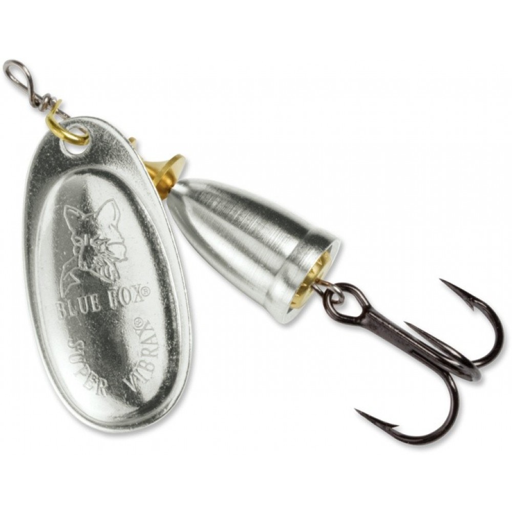 Vibrax Mid Depth Blue Fox Silver Super Spinner - Str. 4